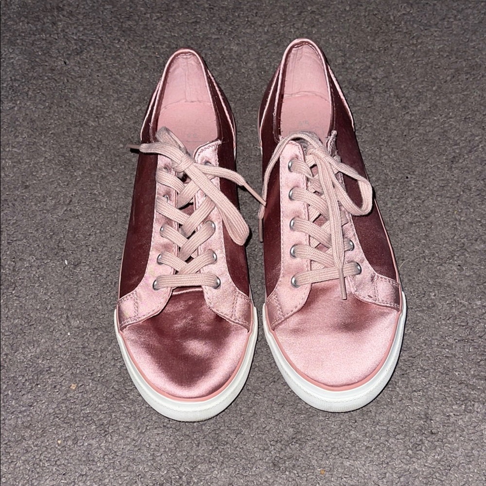 Gap Women's Blush Pink Satin Sneakers
